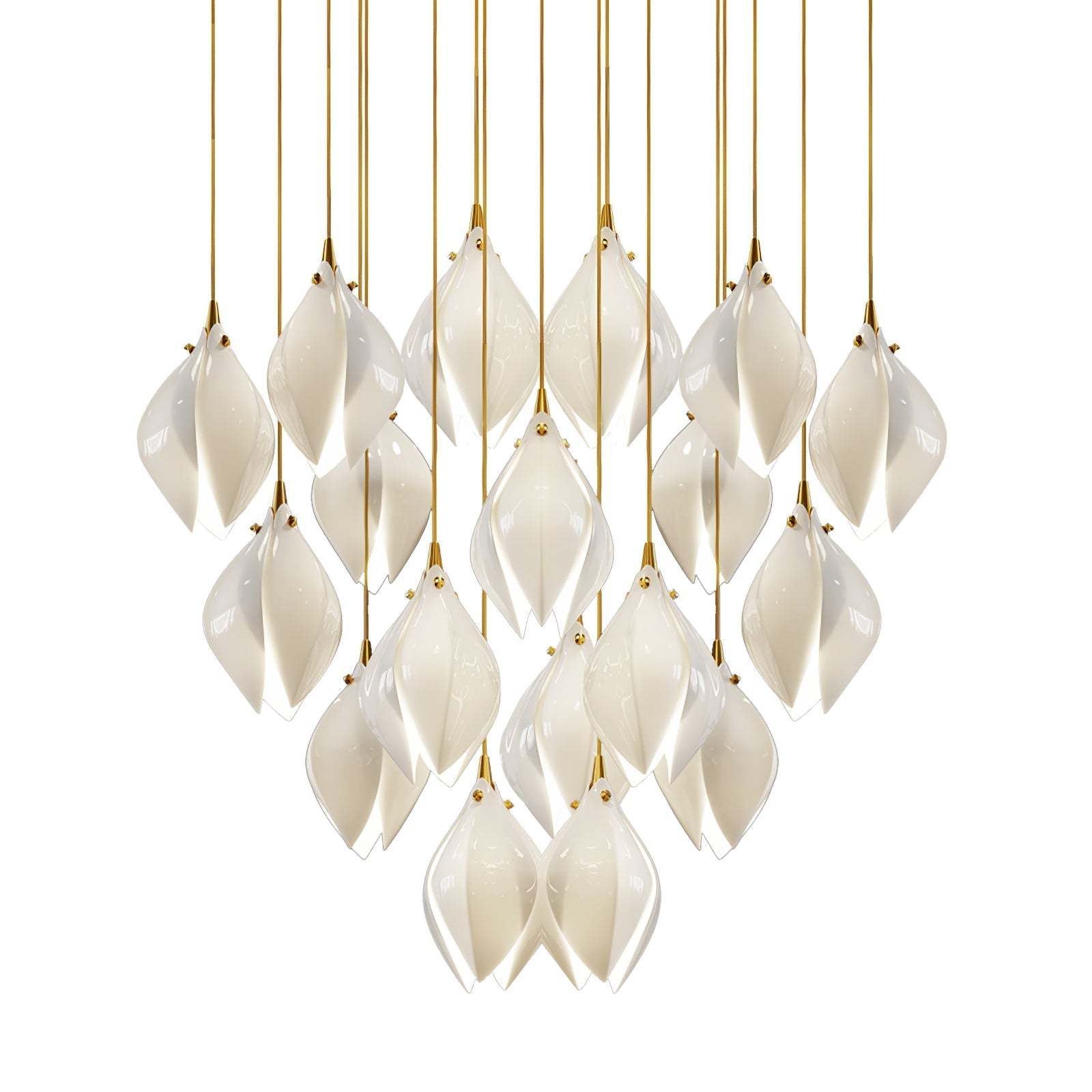 Lustra Pendant Lamp White Floral Ceramic - Letslighting
