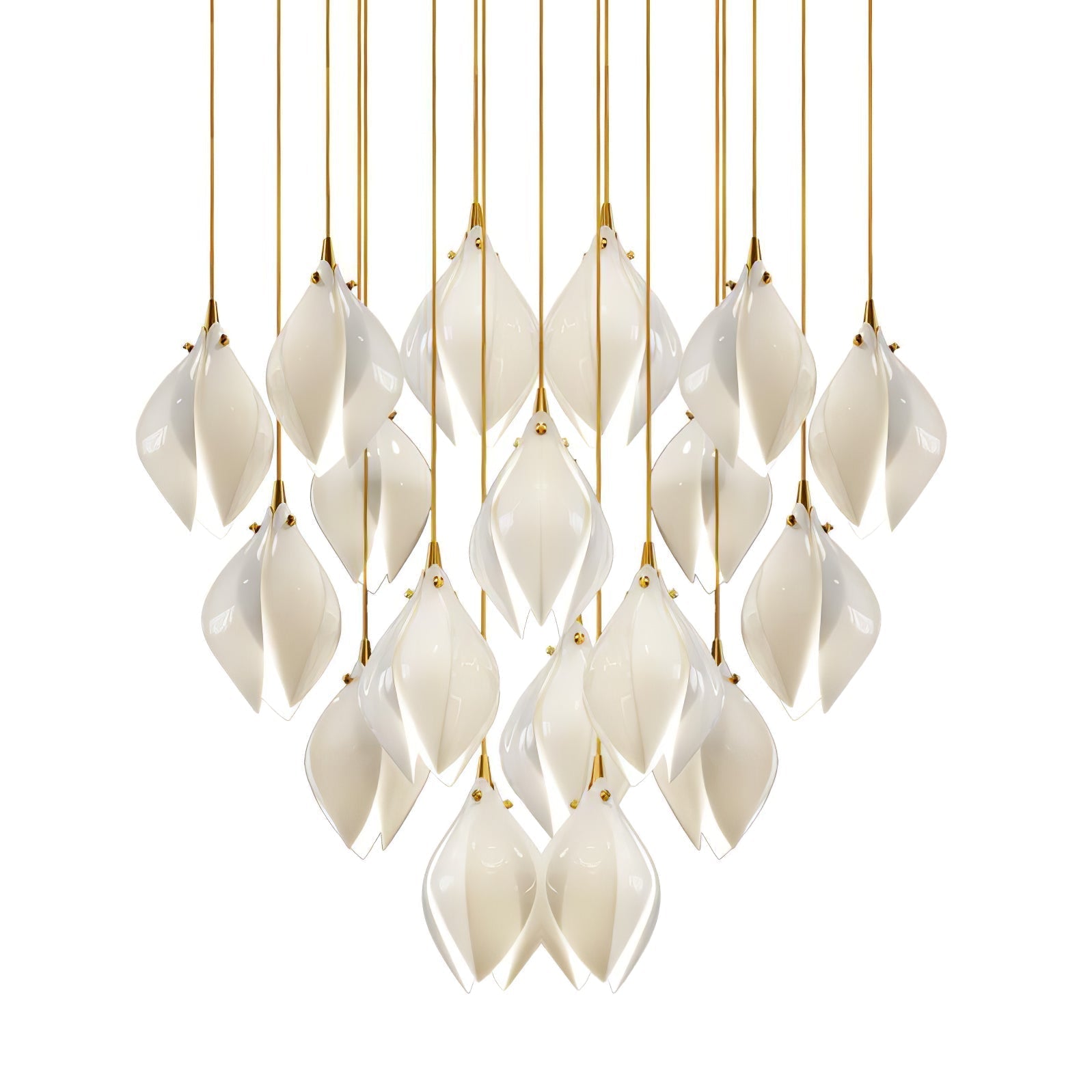 Lustra Pendant Lamp White Floral Ceramic - Letslighting