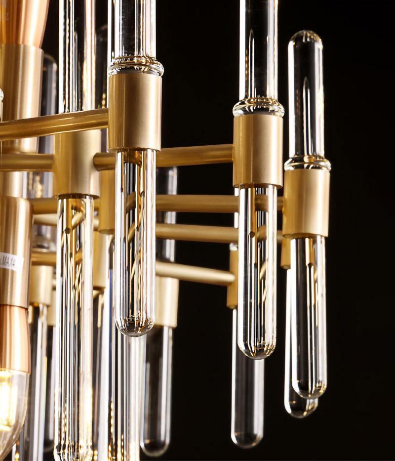Solara Chandelier Antique Brass Starburst - Letslighting