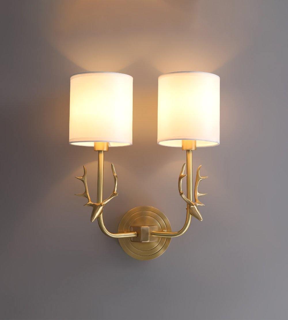 Noble Elegance Deer Head Brass Wall Light - Letslighting