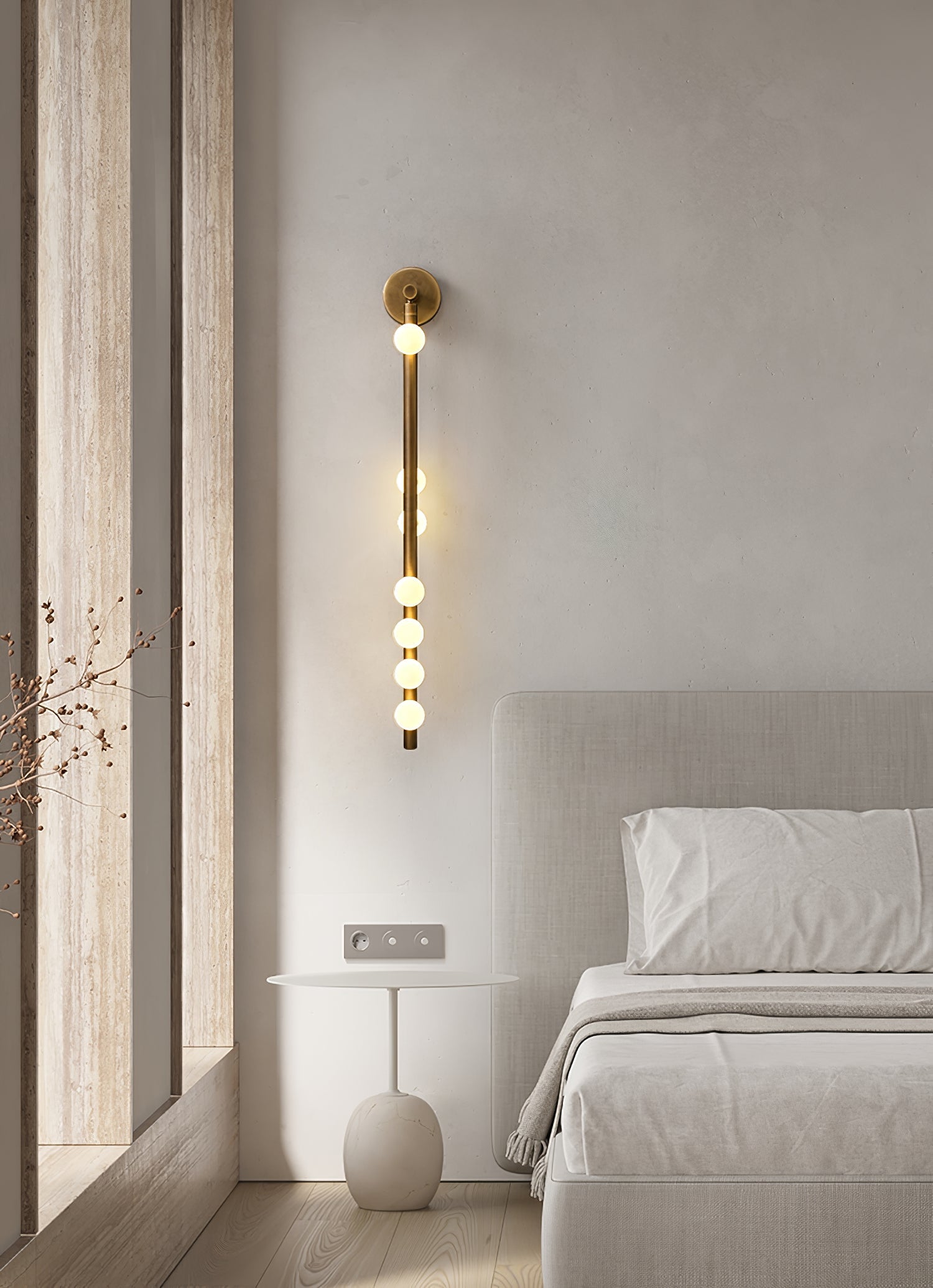 Rory Modern Minimalist Tube Brass Glass Wall Lamp - Letslighting