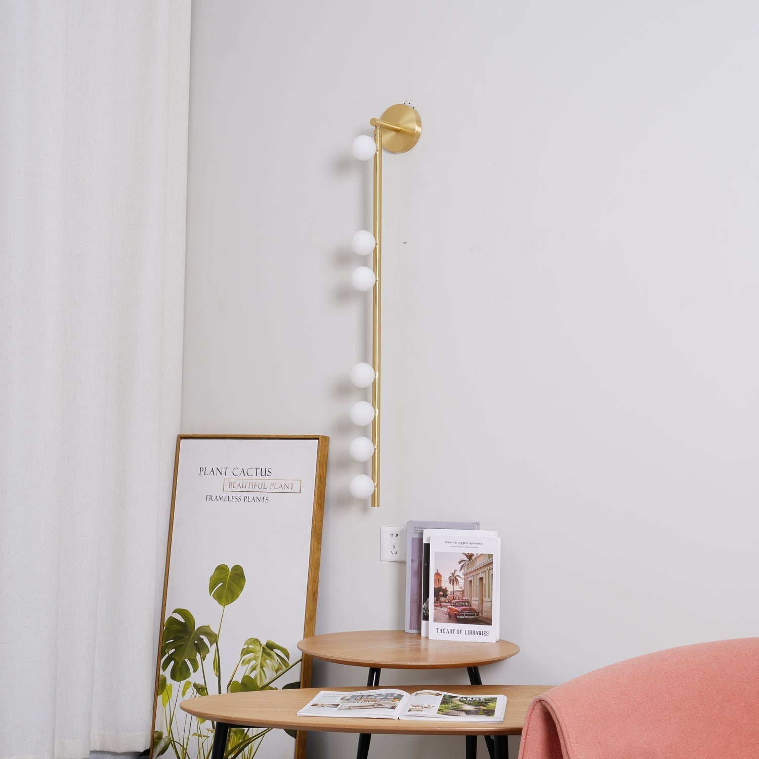 Rory Modern Minimalist Tube Brass Glass Wall Lamp - Letslighting