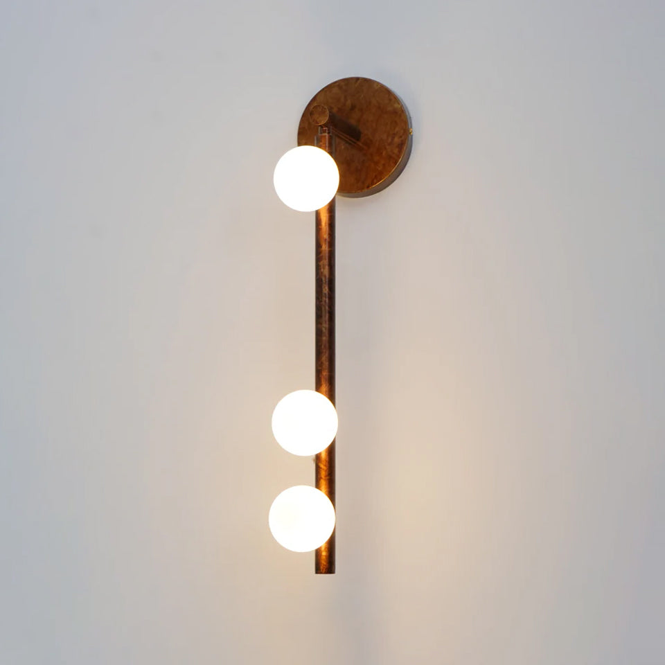 Rory Modern Minimalist Tube Brass Glass Wall Lamp - Letslighting