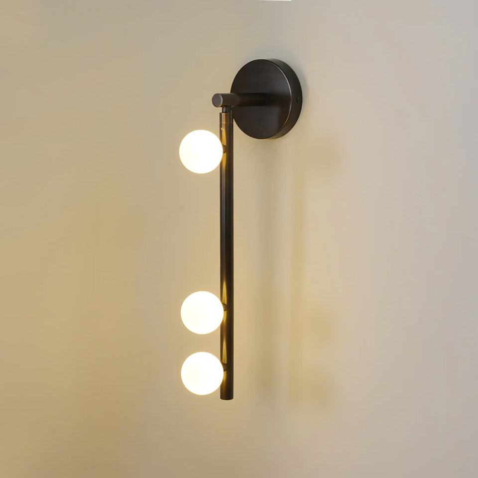 Rory Modern Minimalist Tube Brass Glass Wall Lamp - Letslighting