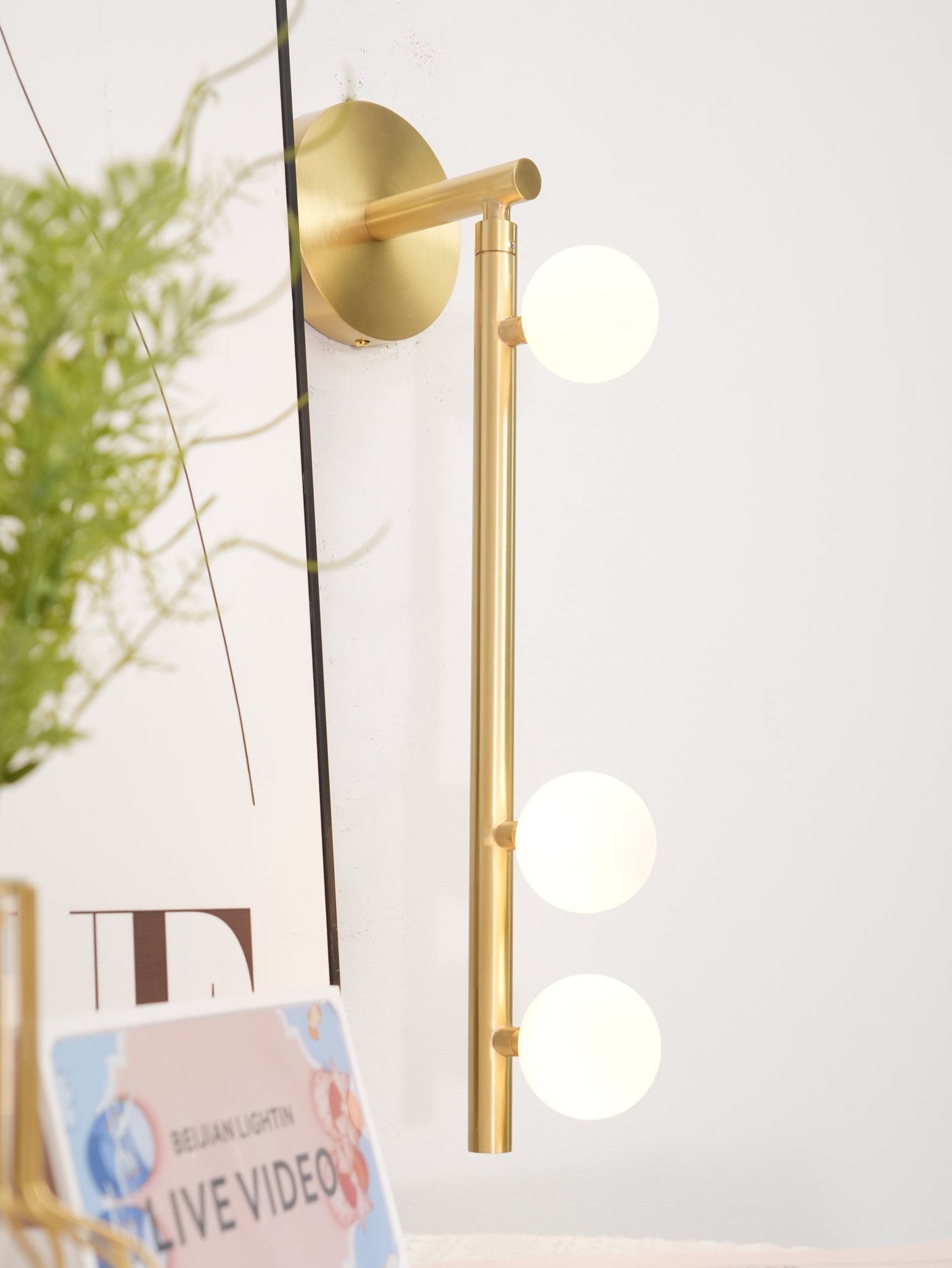 Rory Modern Minimalist Tube Brass Glass Wall Lamp - Letslighting