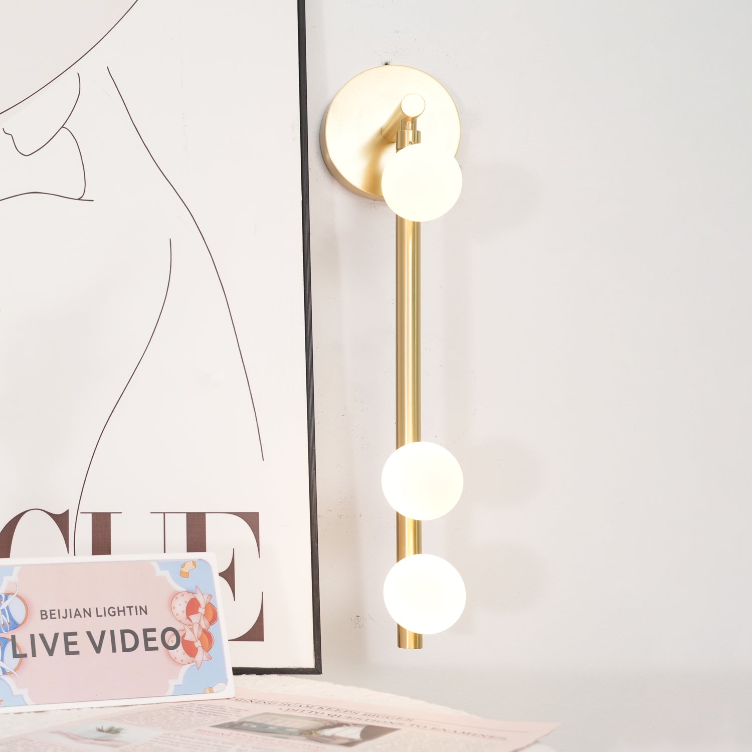 Rory Modern Minimalist Tube Brass Glass Wall Lamp - Letslighting
