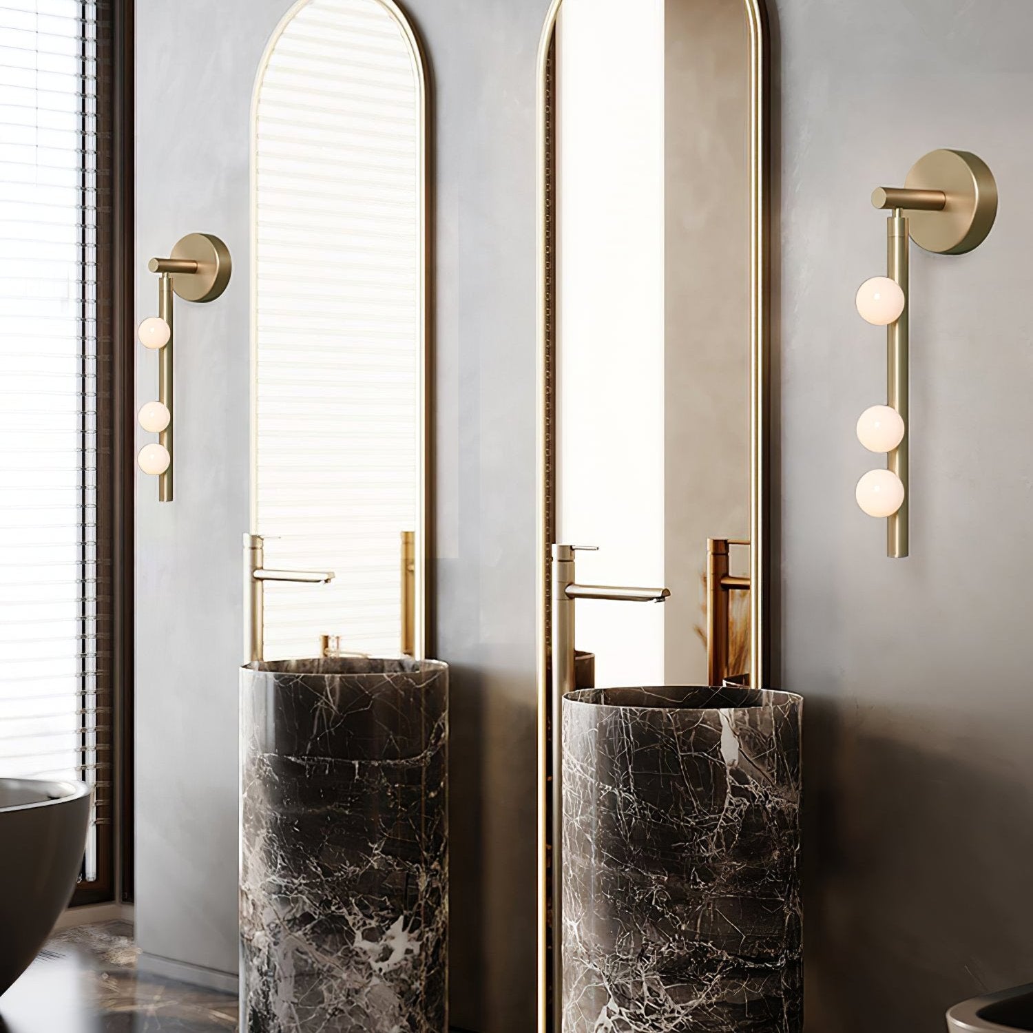 Rory Modern Minimalist Tube Brass Glass Wall Lamp - Letslighting