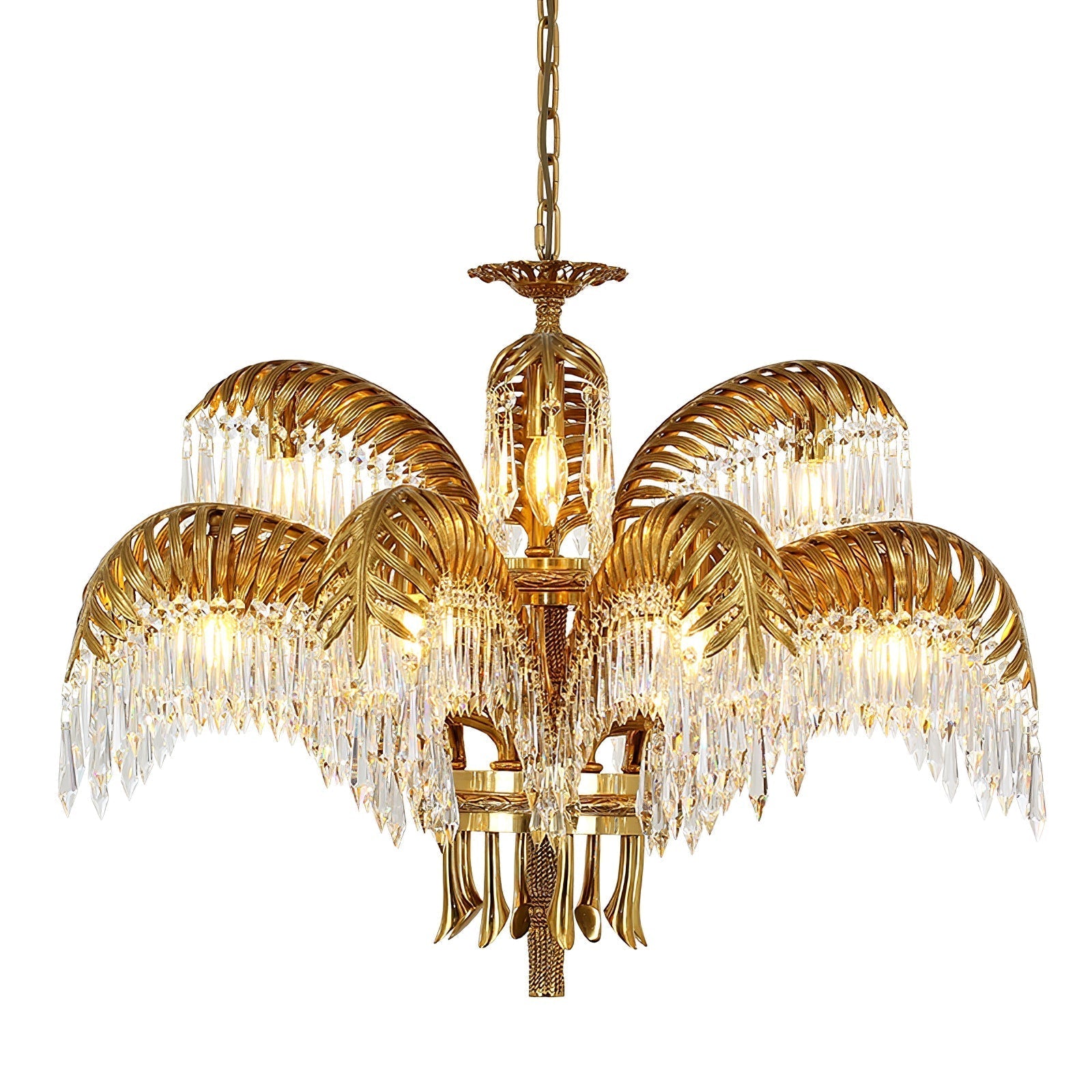 Odoraris Regal Brass Crystal Chandelier - Letslighting