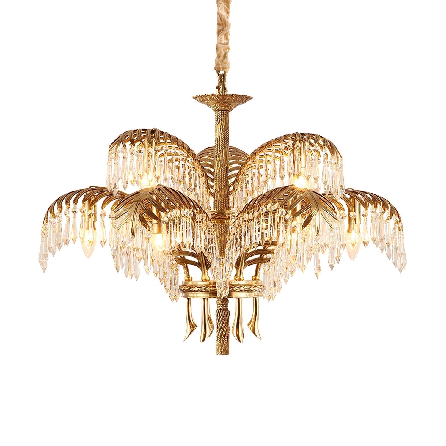 Odoraris Regal Brass Crystal Chandelier - Letslighting