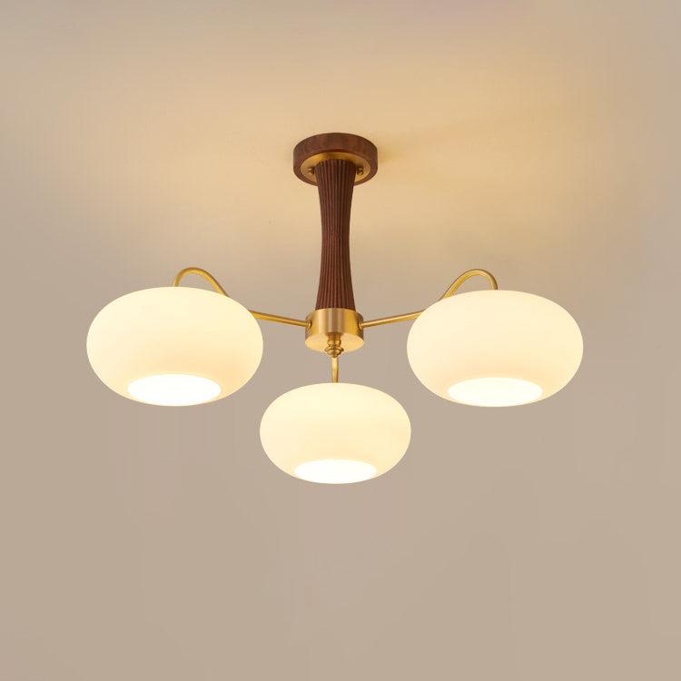Lustra Chandelier Brass Wooden Persimmon - Letslighting
