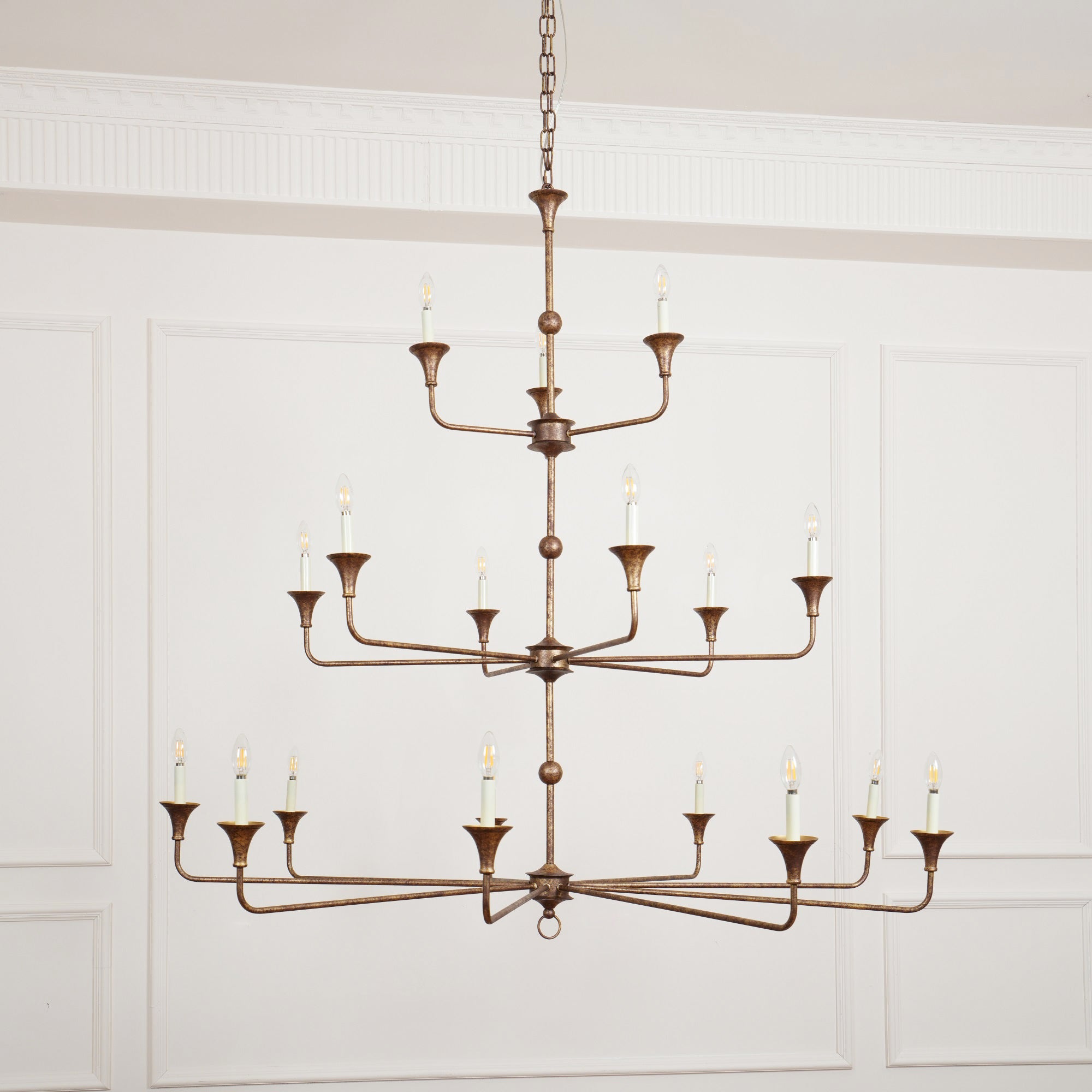 Wisp Grande Vintage Industrial Bronze Chandelier - Letslighting