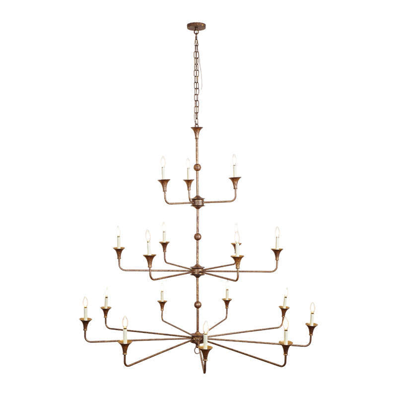 Wisp Grande Vintage Industrial Bronze Chandelier - Letslighting