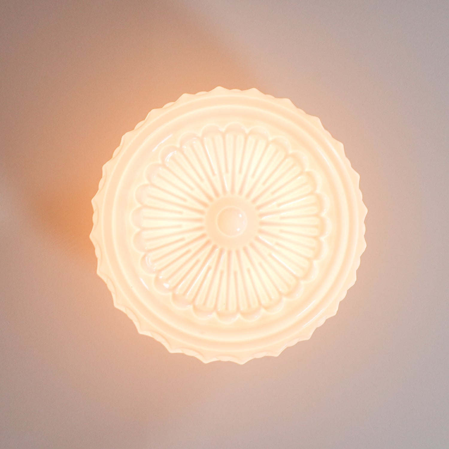 Solara Ceiling Lamp White Glass Floral for Living Room - Letslighting