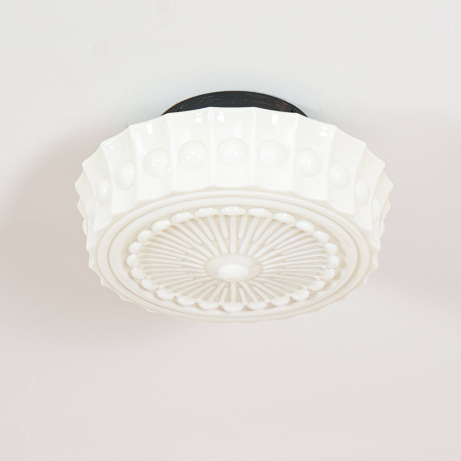 Solara Ceiling Lamp White Glass Floral for Living Room - Letslighting