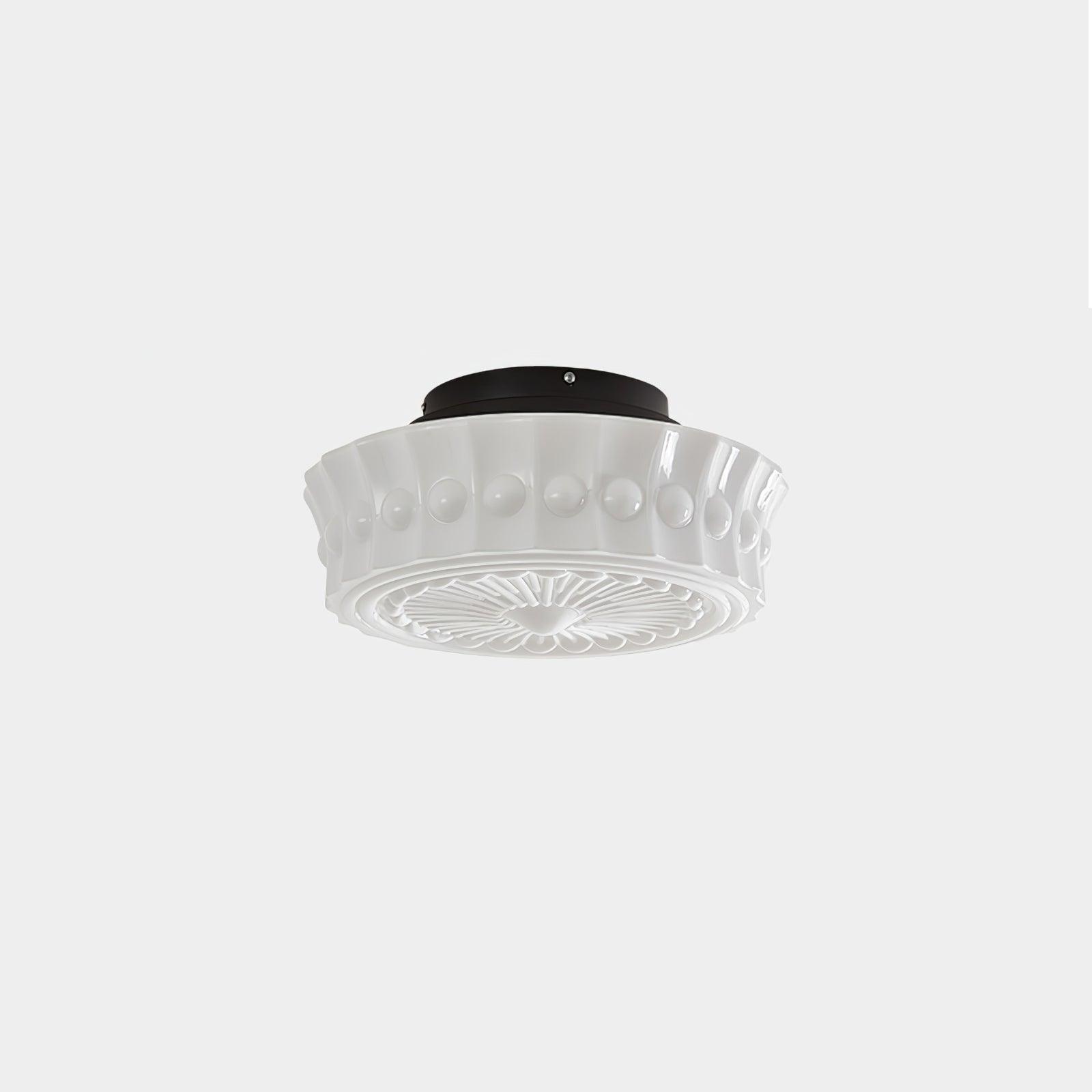 Solara Ceiling Lamp White Glass Floral for Living Room - Letslighting