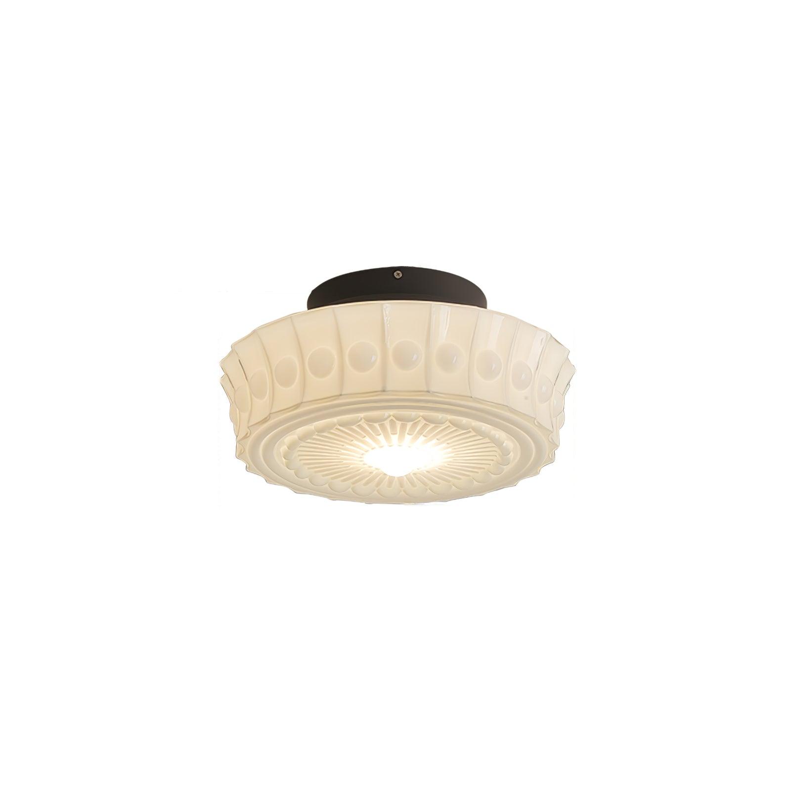 Solara Ceiling Lamp White Glass Floral for Living Room - Letslighting