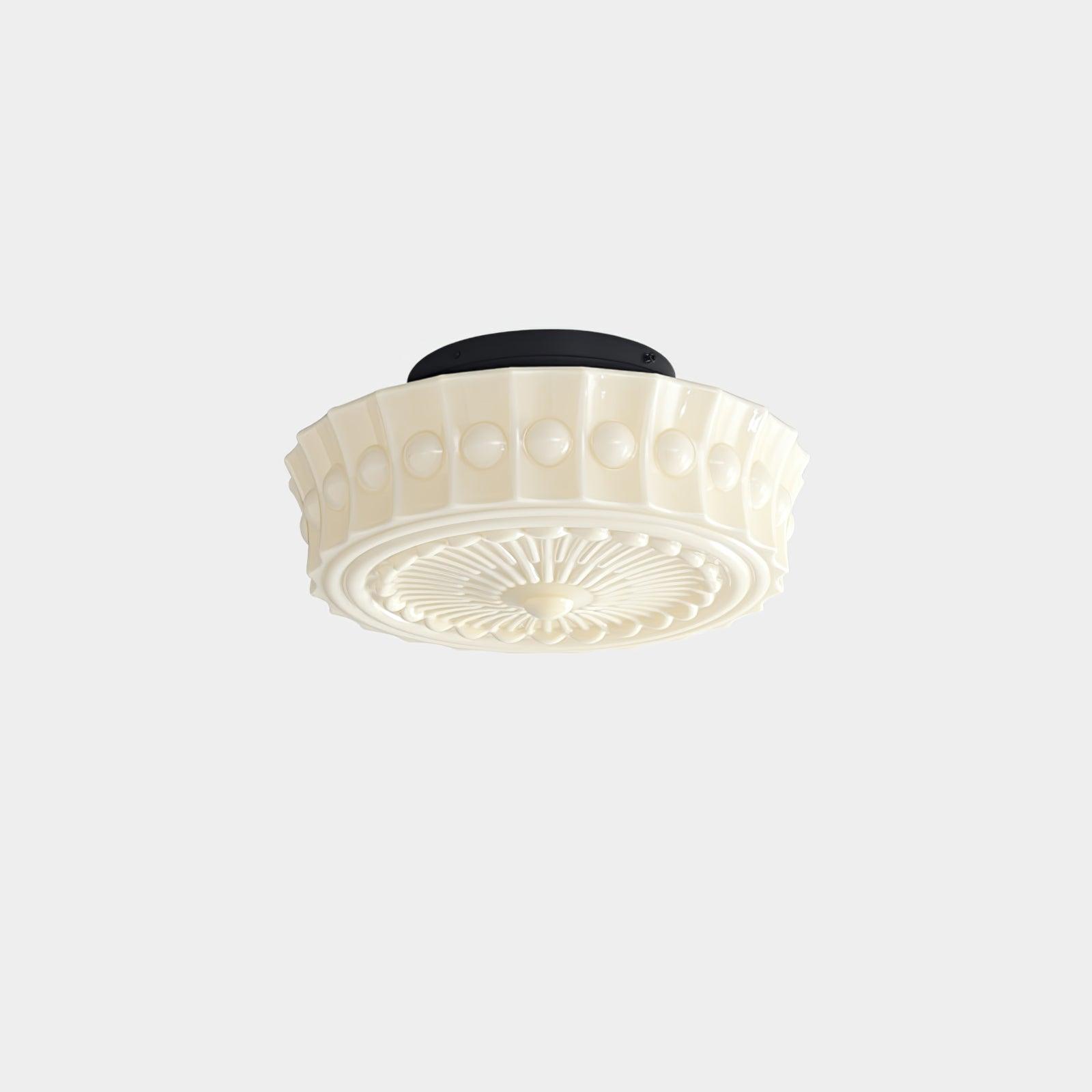 Solara Ceiling Lamp White Glass Floral for Living Room - Letslighting