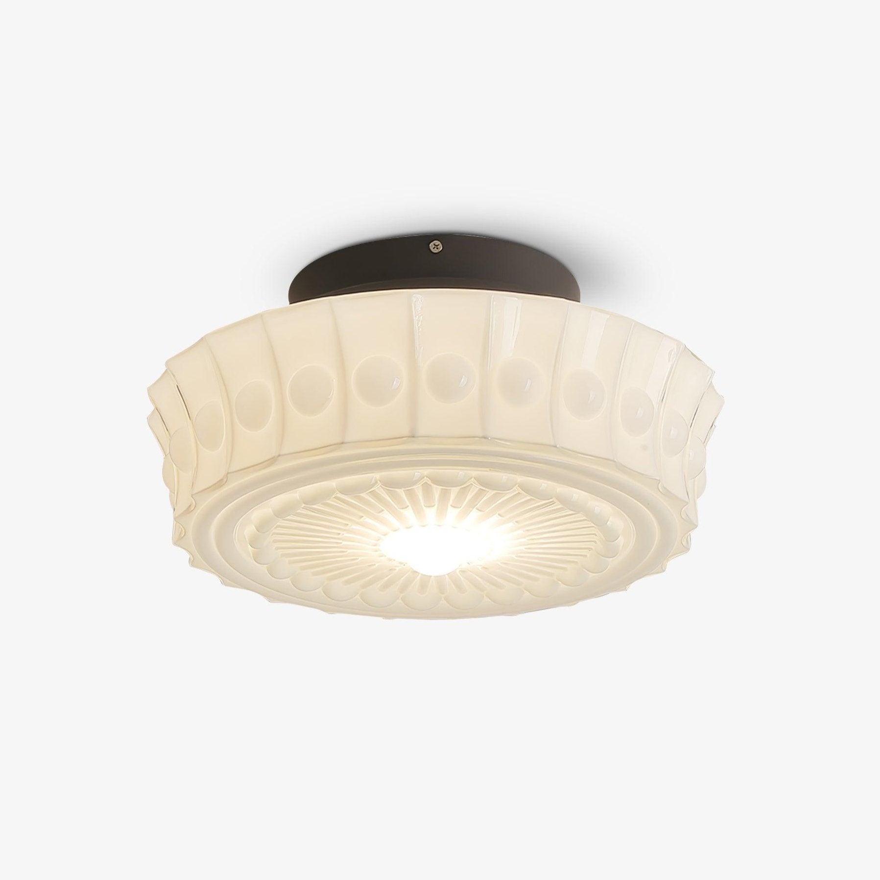 Solara Ceiling Lamp White Glass Floral for Living Room - Letslighting