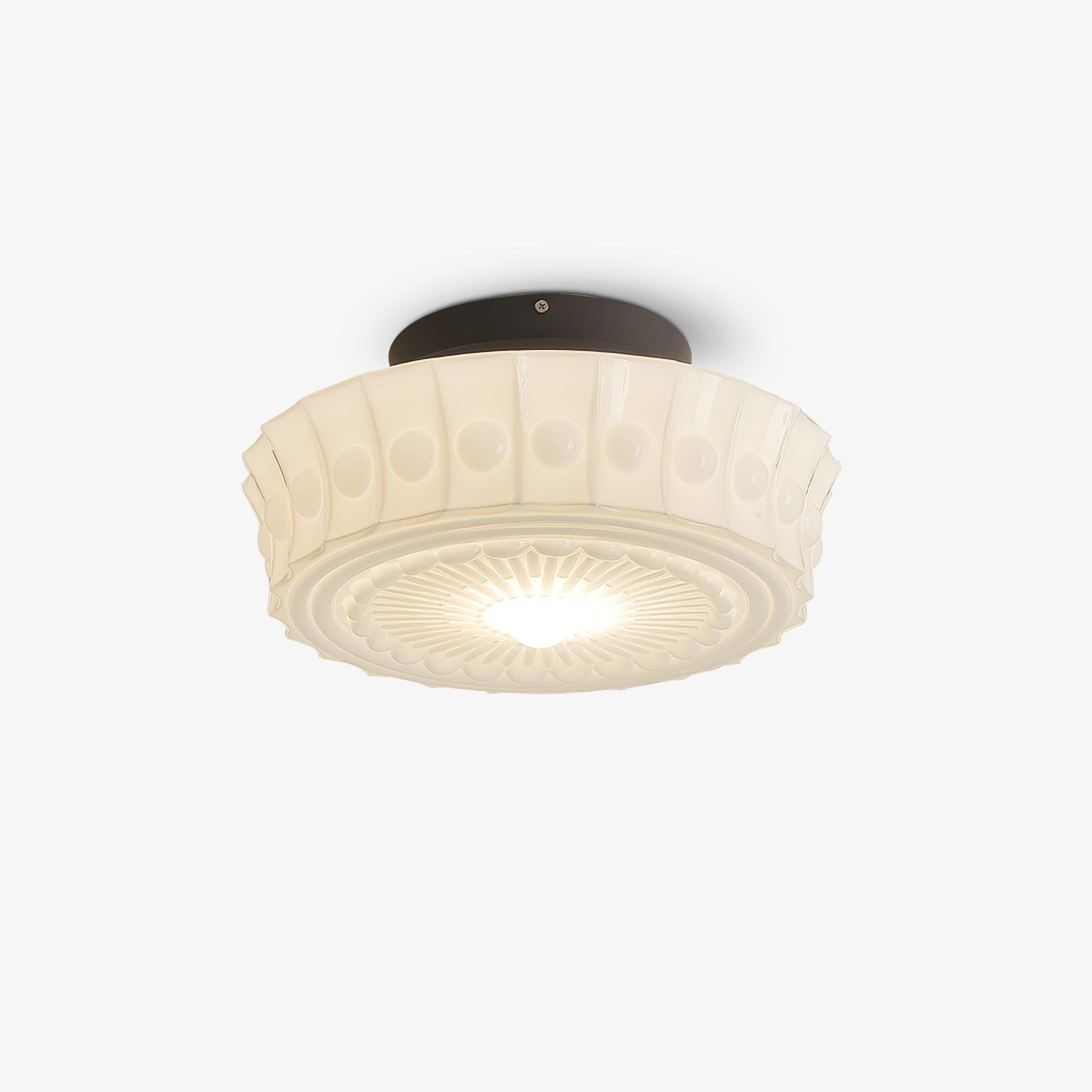 Solara Ceiling Lamp White Glass Floral for Living Room - Letslighting