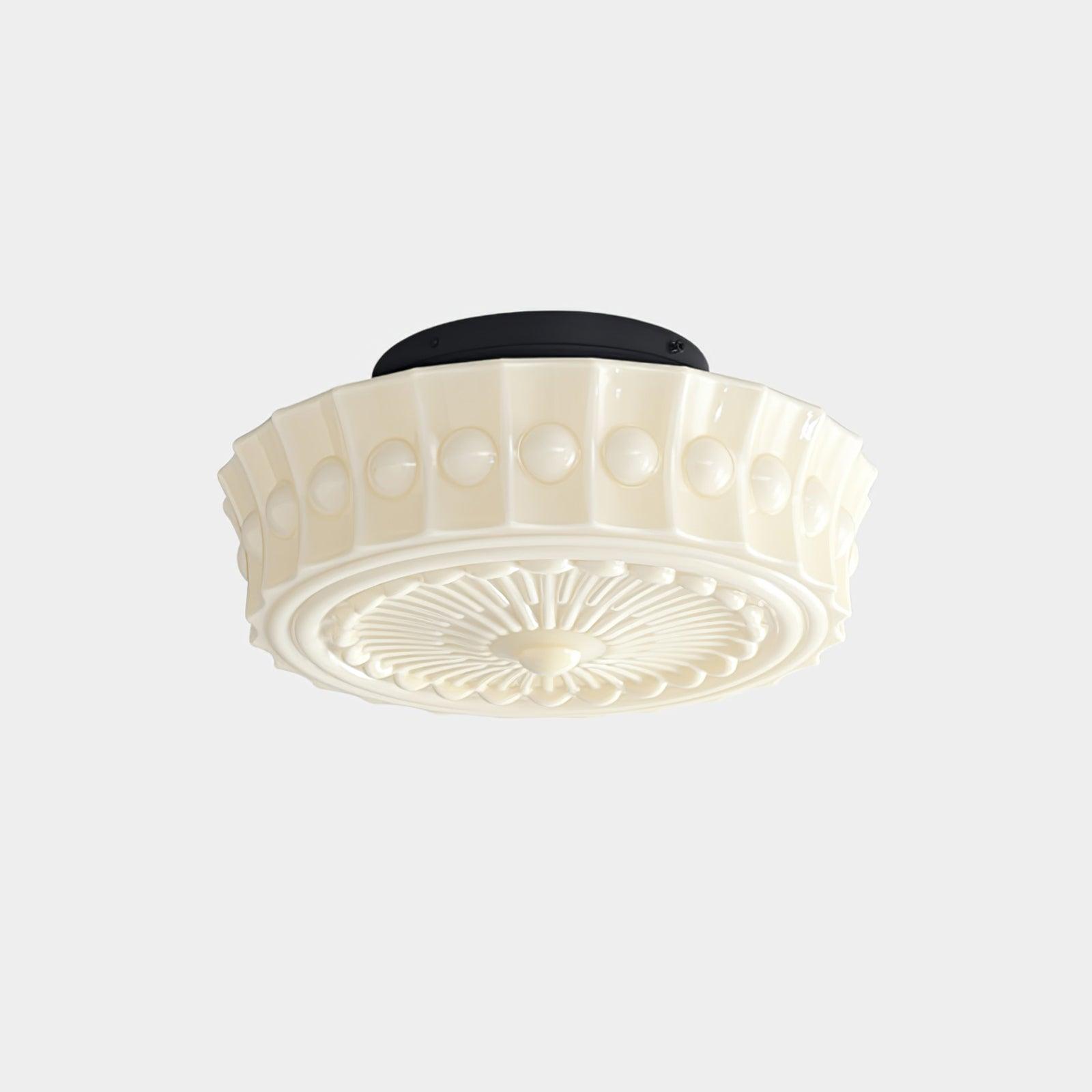 Solara Ceiling Lamp White Glass Floral for Living Room - Letslighting