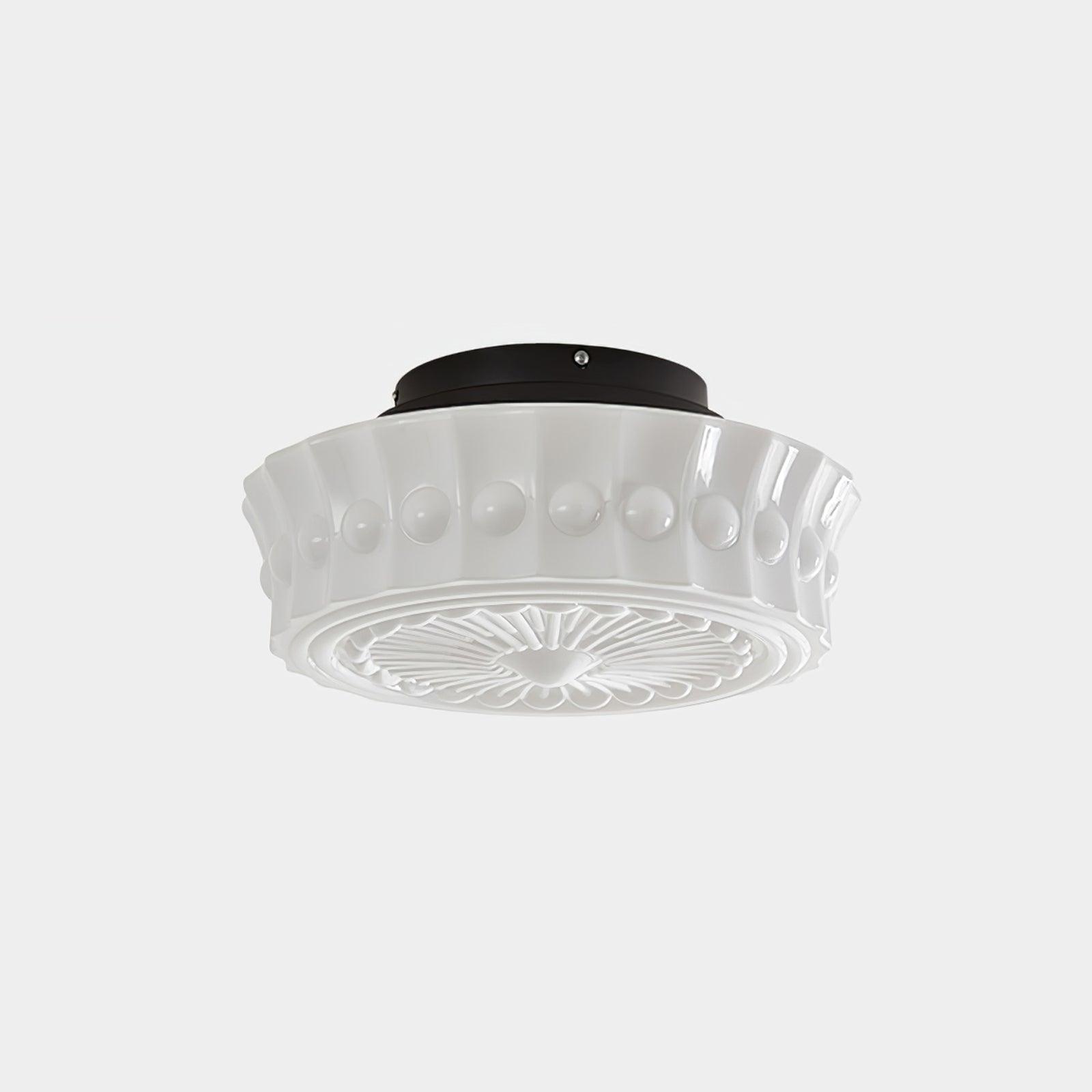 Solara Ceiling Lamp White Glass Floral for Living Room - Letslighting