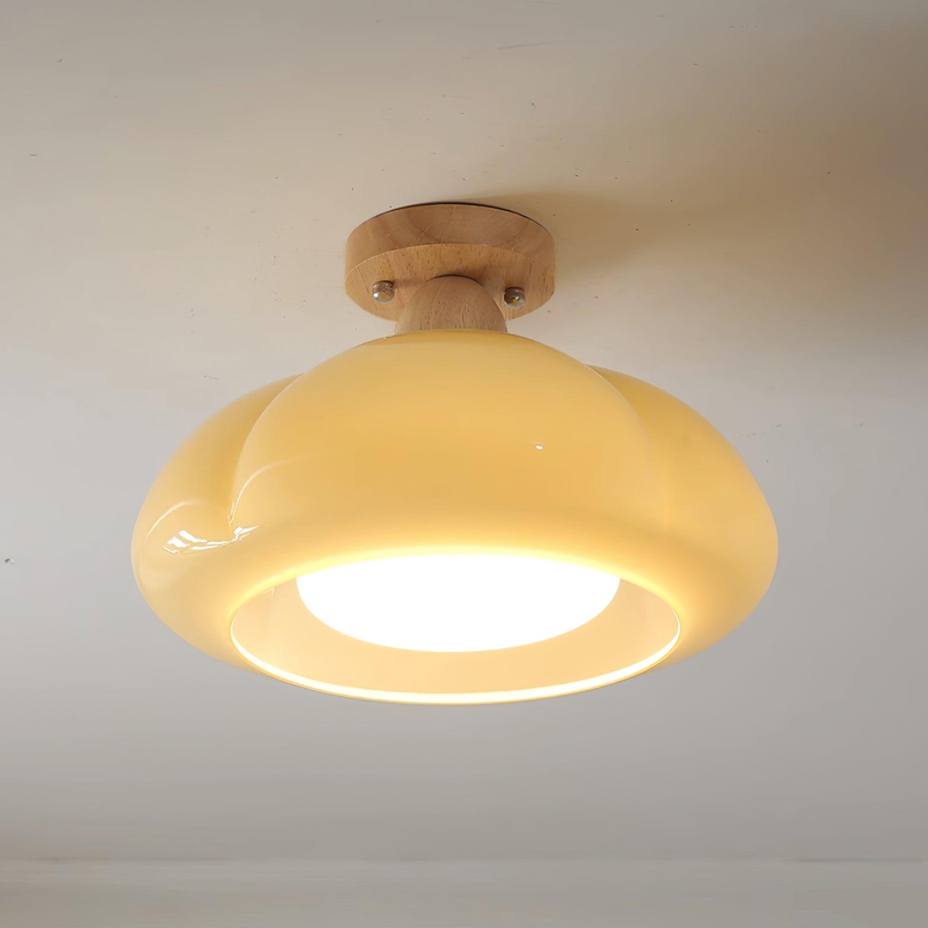 Ambrina Amber Glass Semi Flush Mount Ceiling Light - Neutralighting