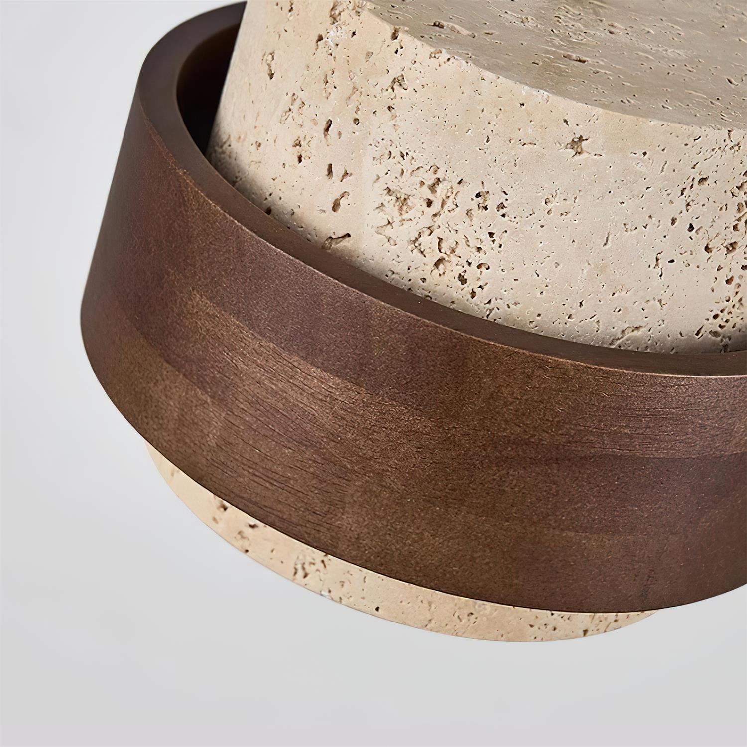 Wall Lamp Travertine and Walnut Accent Modern Minimalist - Letslighting