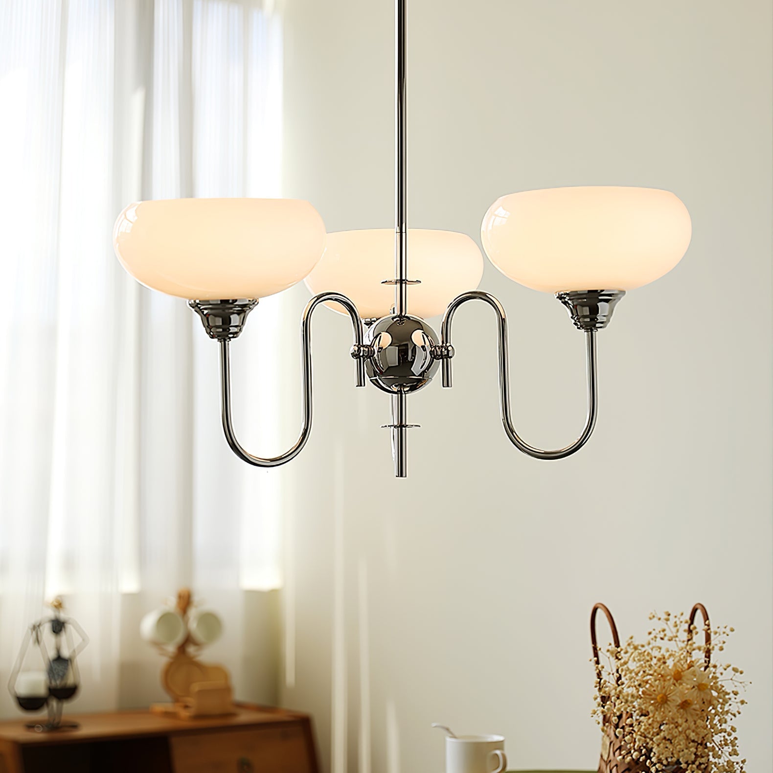 Silva Vintage LED Metal Multi Lampshade Creamy White Yellow Bulbs Luxury Bedroom Living Room Pendant Light, Gold/Chrome