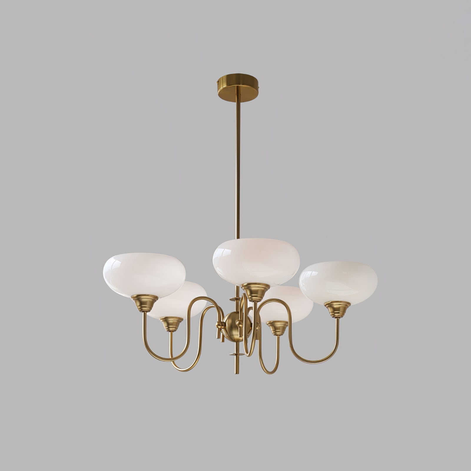 Silva Vintage LED Metal Multi Lampshade Creamy White Yellow Bulbs Luxury Bedroom Living Room Pendant Light, Gold/Chrome