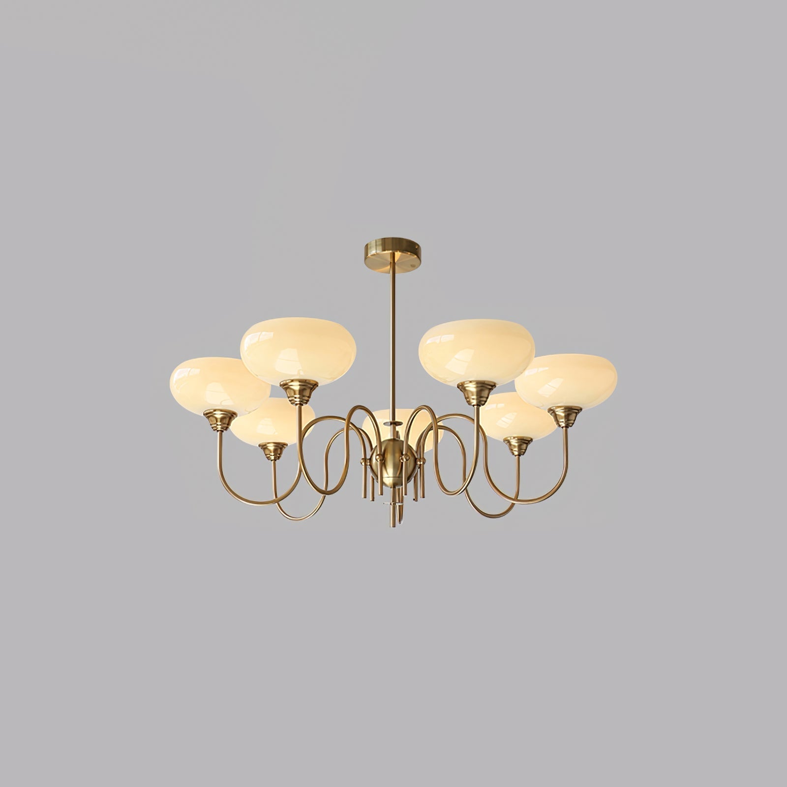 Silva Vintage LED Metal Multi Lampshade Creamy White Yellow Bulbs Luxury Bedroom Living Room Pendant Light, Gold/Chrome