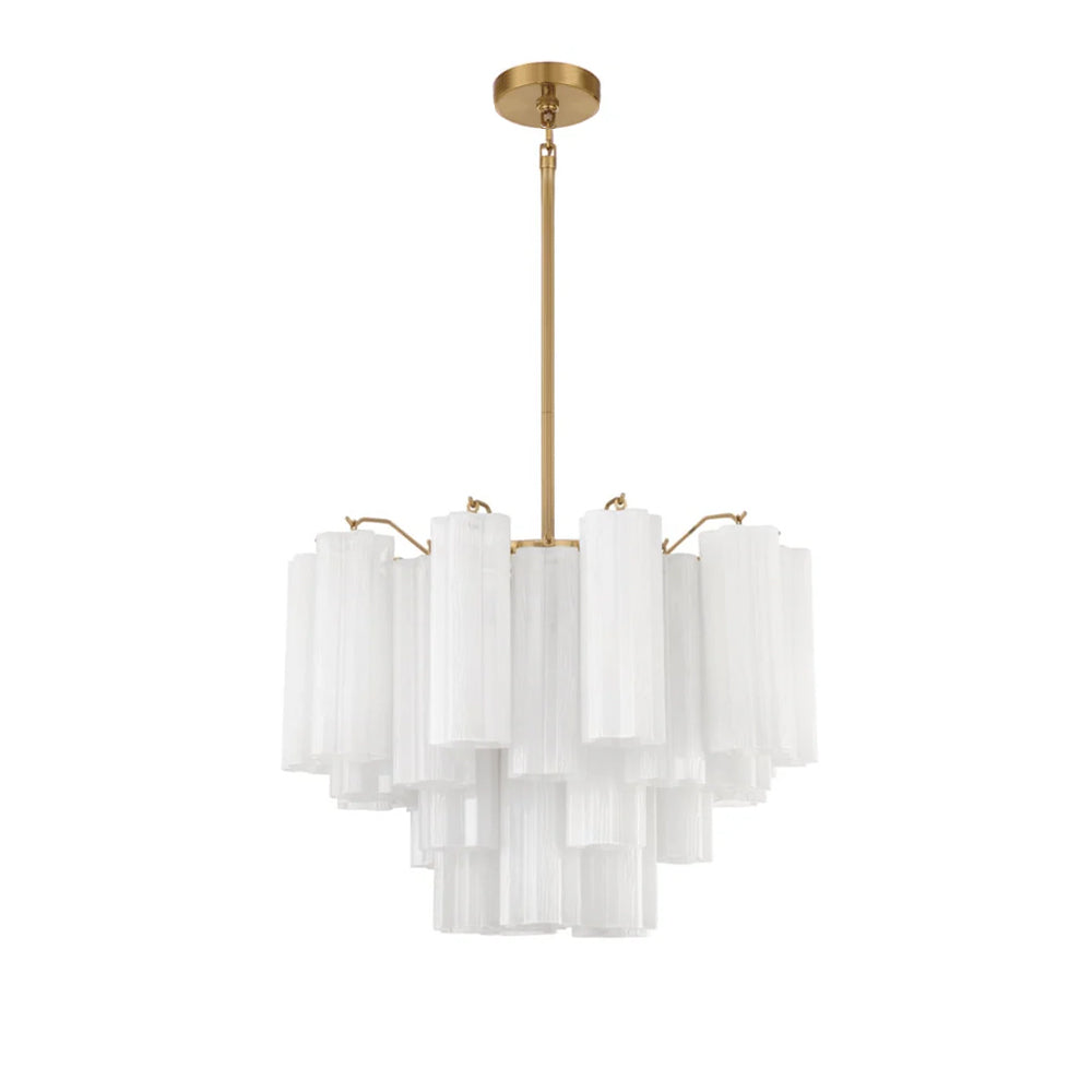 Aurora Murano Chandelier Glass Tube Layered Amber