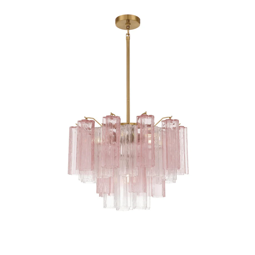Aurora Murano Chandelier Glass Tube Layered Amber