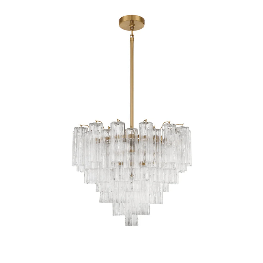 Aurora Murano Chandelier Glass Tube Layered Amber