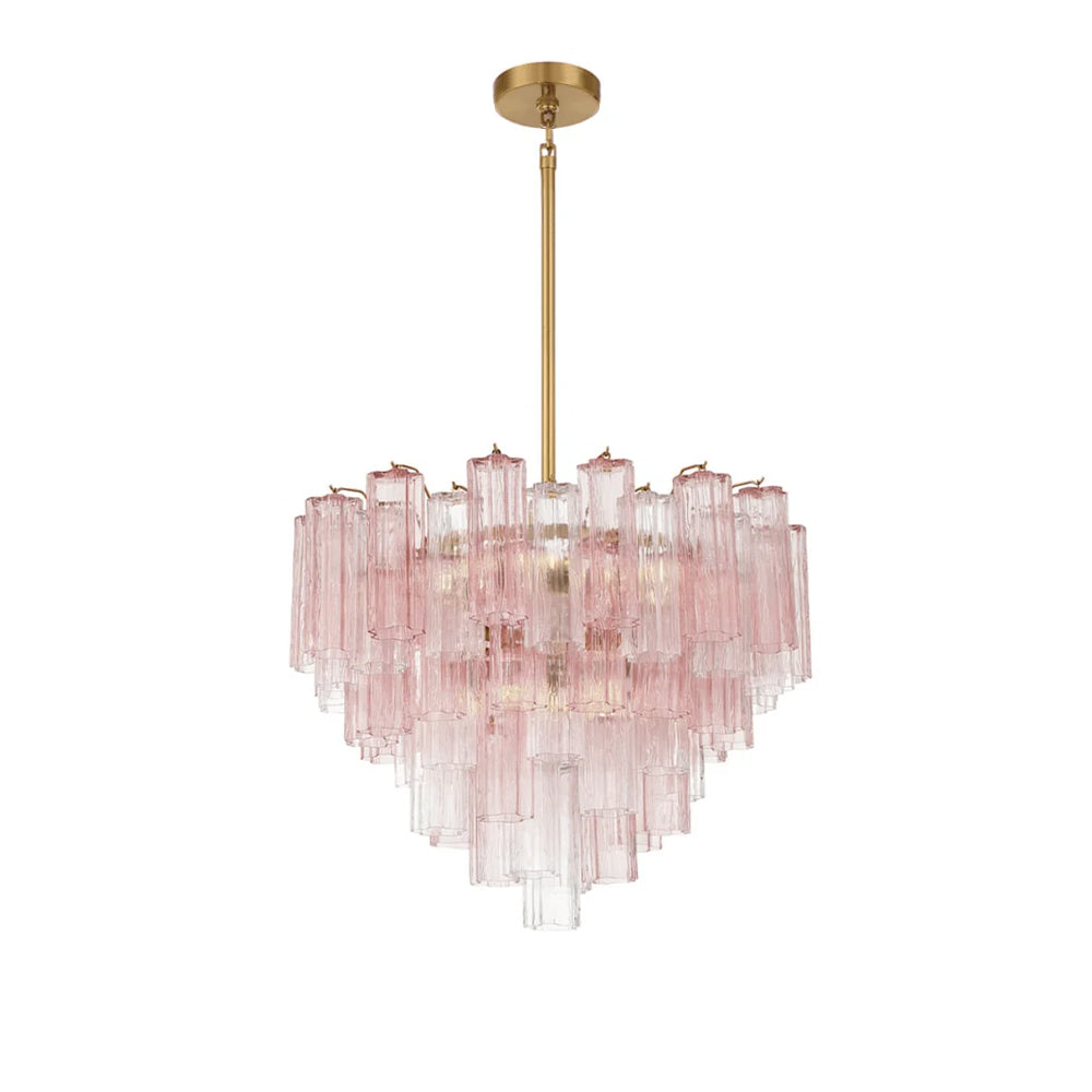 Aurora Murano Chandelier Glass Tube Layered Amber