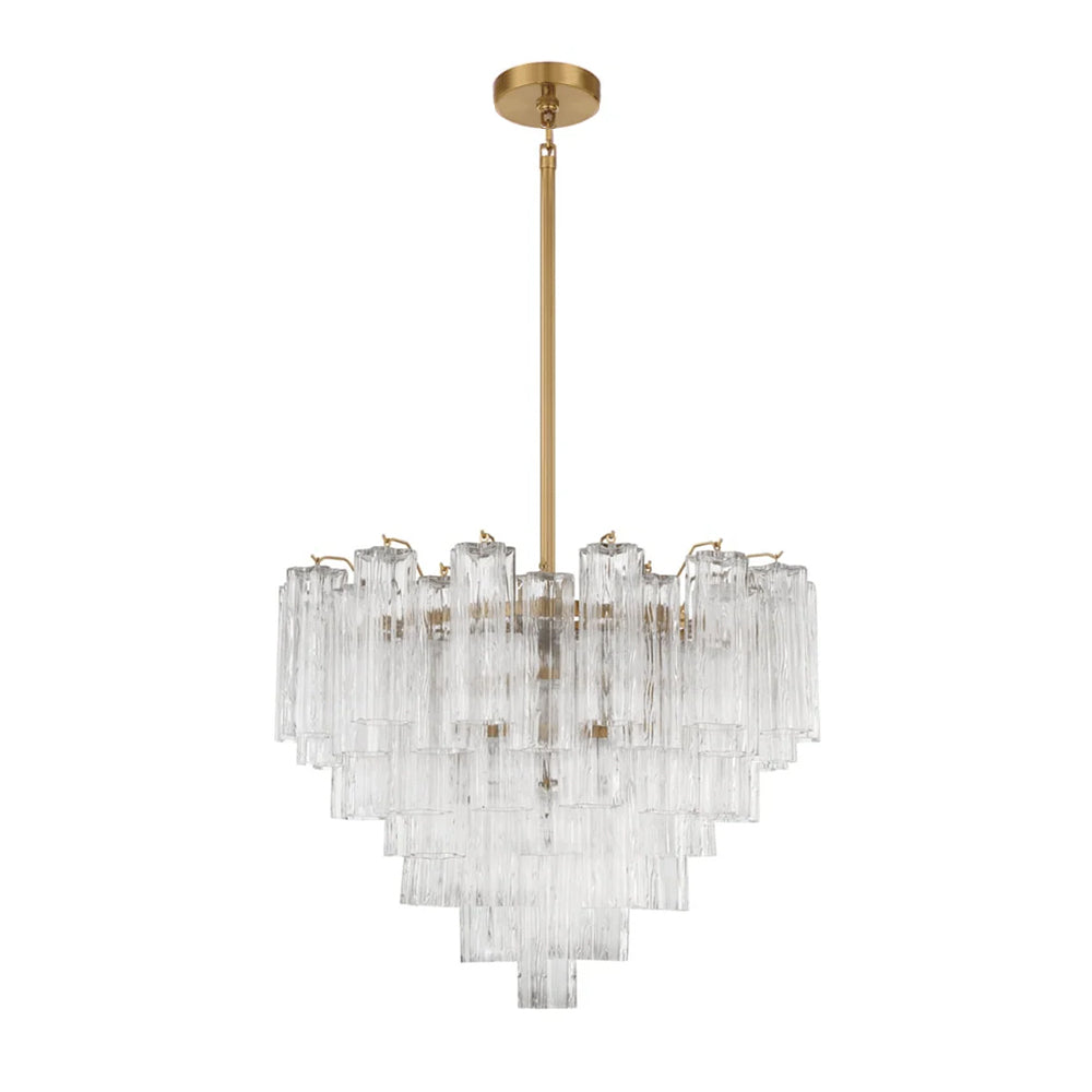 Aurora Murano Chandelier Glass Tube Layered Amber