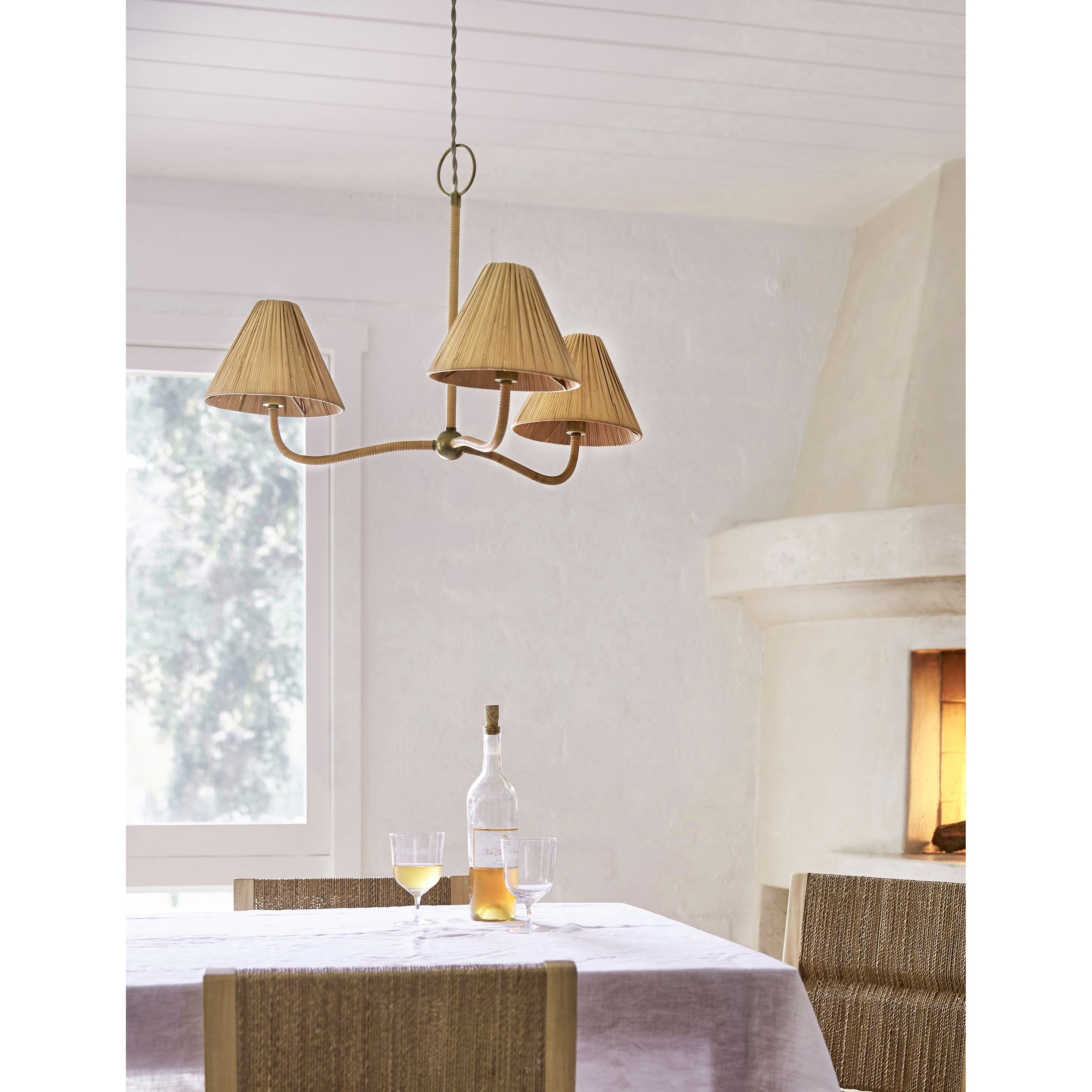 Delphine Elegance Natural Woven Rattan Chandelier - Letslighting