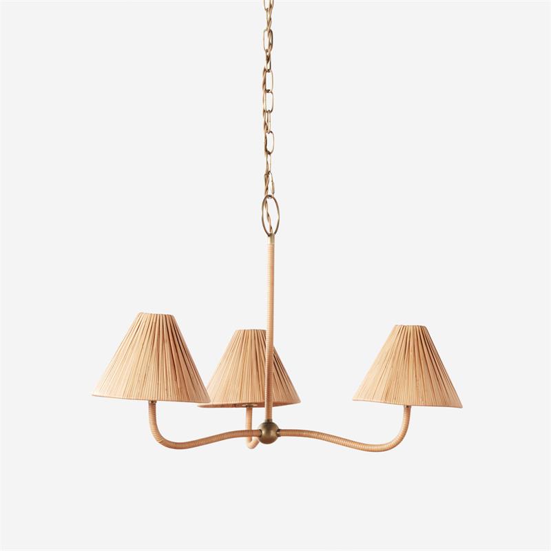 Delphine Elegance Natural Woven Rattan Chandelier - Letslighting