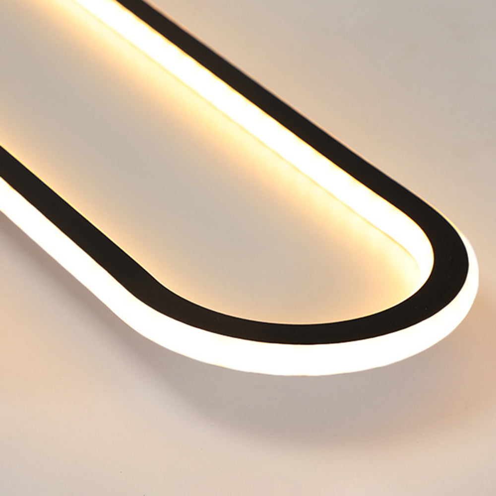 Arisha Modern Rectangular Flush Mount Ceiling Light Black Gold Rose Gold