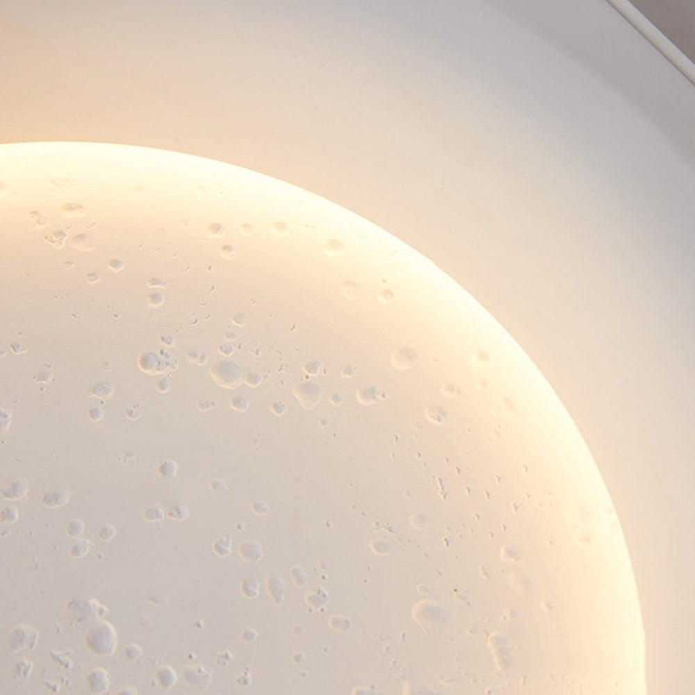 Aria Decorative Moon Metal/Gypsum Wall Lamp, White