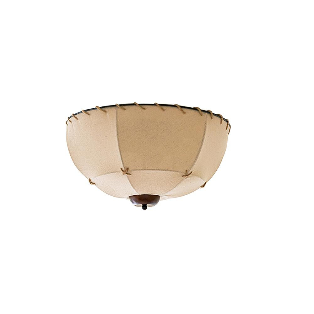 Ceiling Light Handcrafted Shade Wood and Fabric Rustic Fixture - Neutralighting
