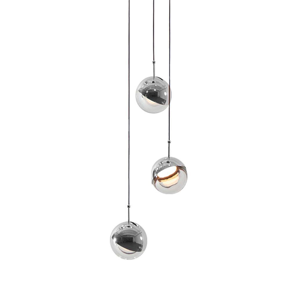 Solara Pendant Lamp Steel Glass Multi Drop Minimalist Staircase - Letslighting