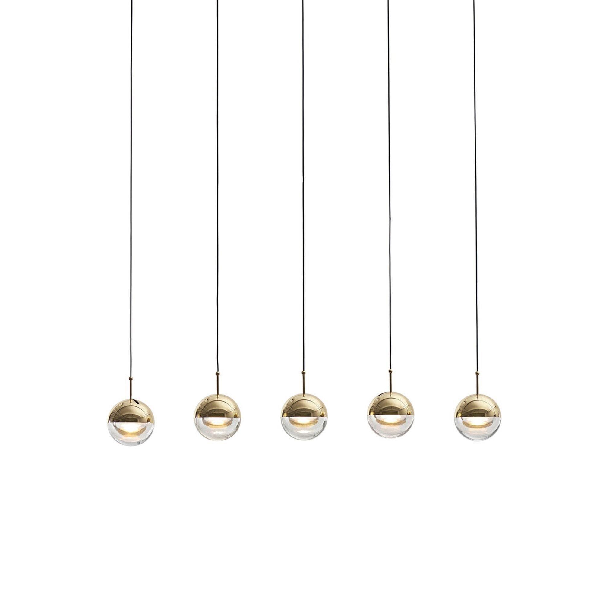 Solara Pendant Lamp Steel Glass Multi Drop Minimalist Staircase - Letslighting