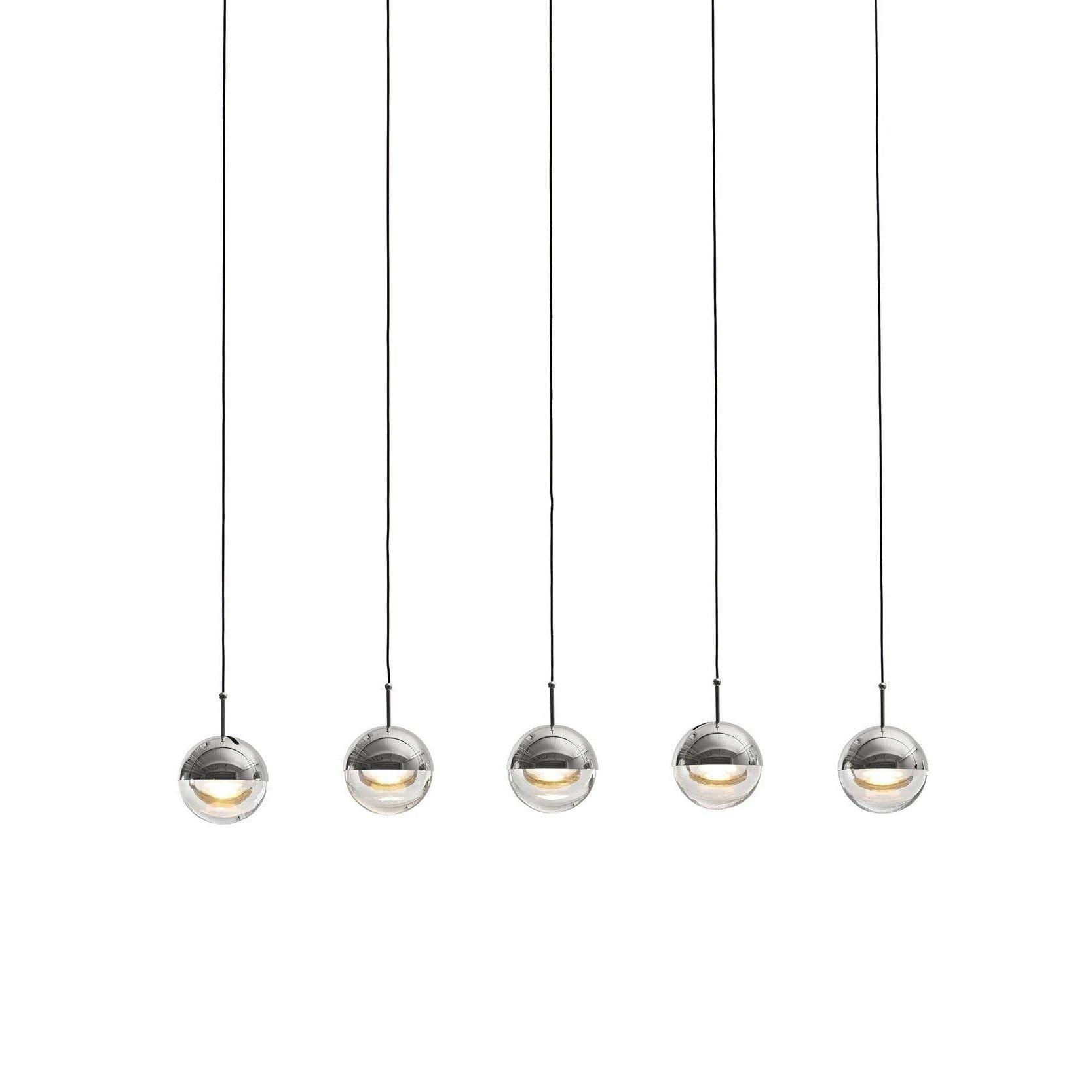 Solara Pendant Lamp Steel Glass Multi Drop Minimalist Staircase - Letslighting