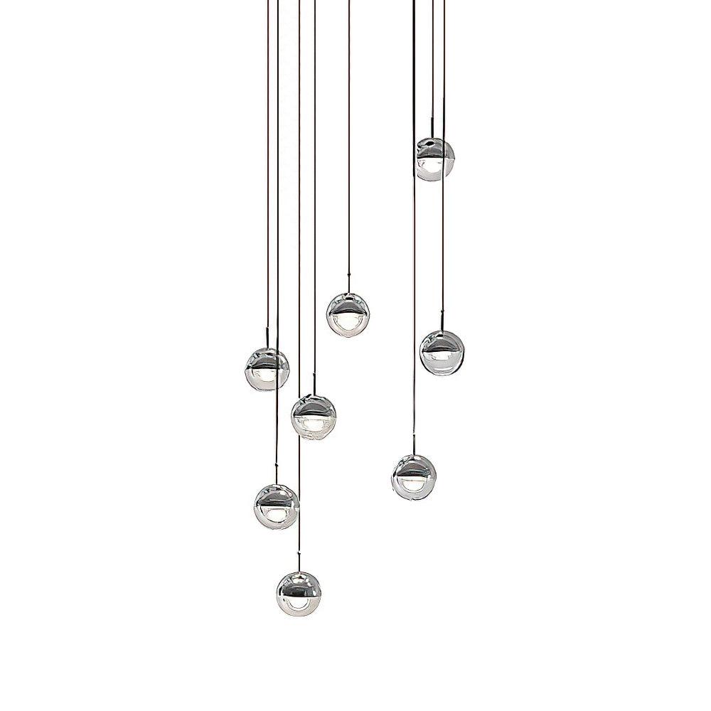 Solara Pendant Lamp Steel Glass Multi Drop Minimalist Staircase - Letslighting