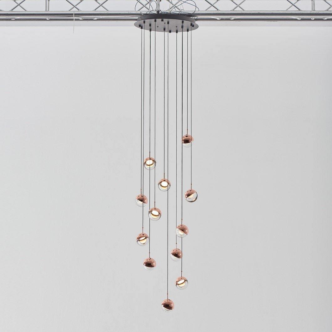 Solara Pendant Lamp Steel Glass Multi Drop Minimalist Staircase - Letslighting
