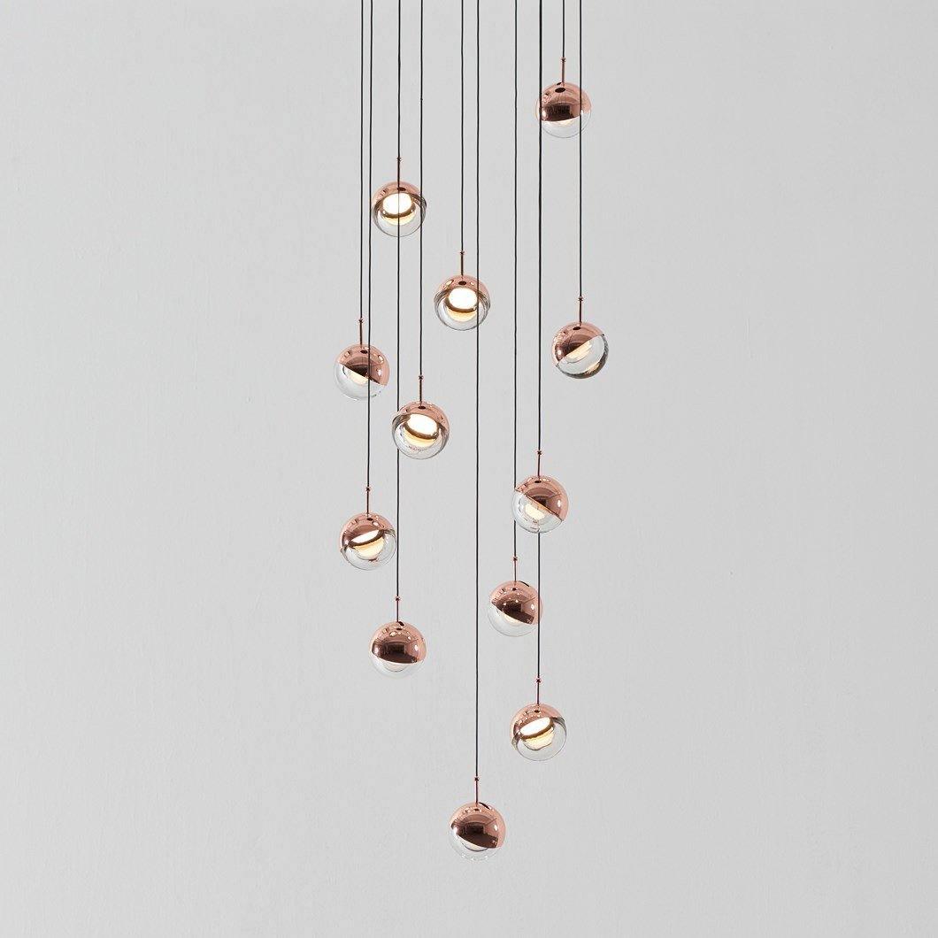 Solara Pendant Lamp Steel Glass Multi Drop Minimalist Staircase - Letslighting
