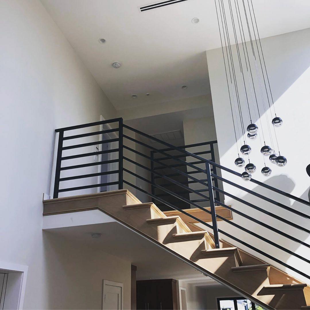 Solara Pendant Lamp Steel Glass Multi Drop Minimalist Staircase - Letslighting