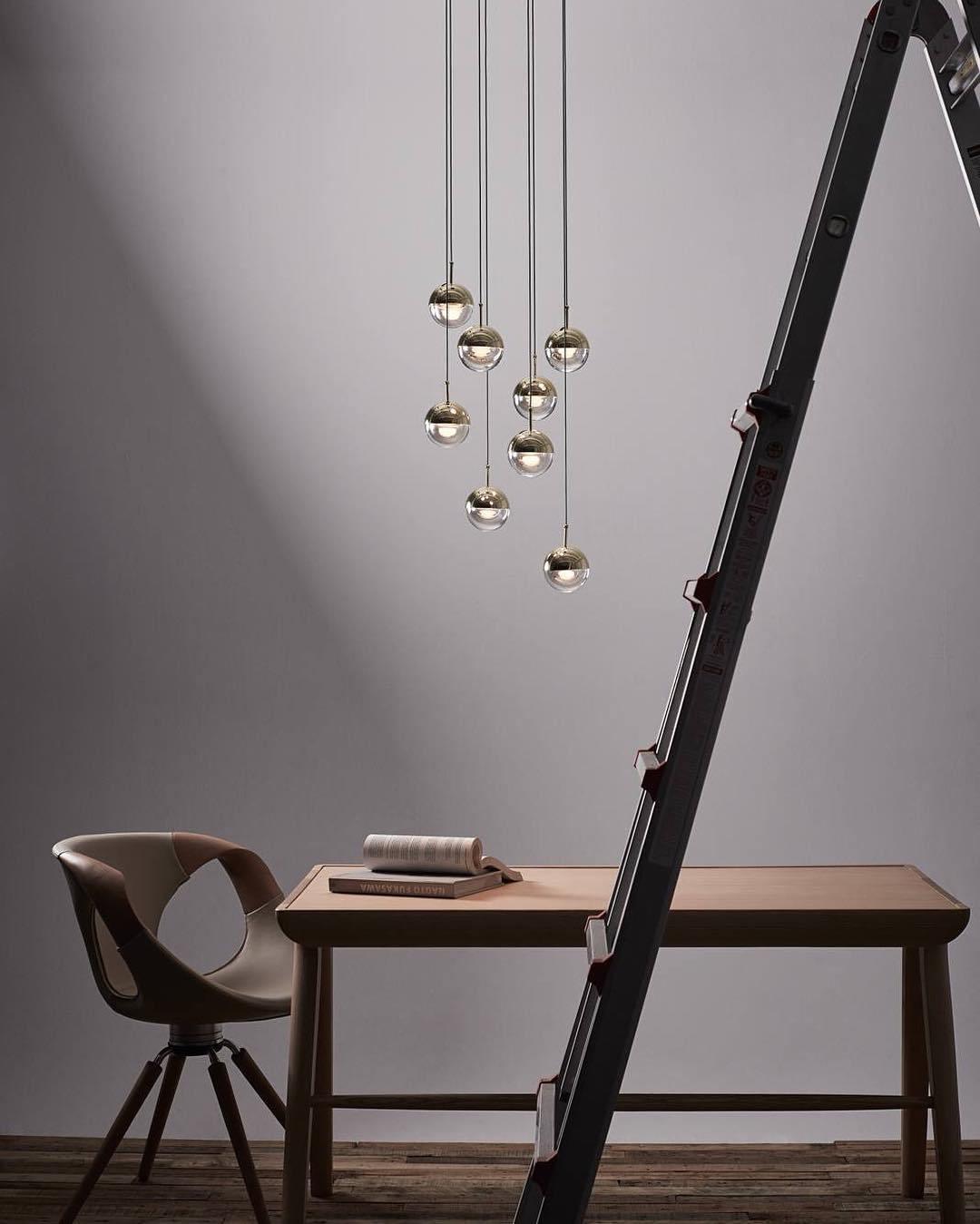 Solara Pendant Lamp Steel Glass Multi Drop Minimalist Staircase - Letslighting