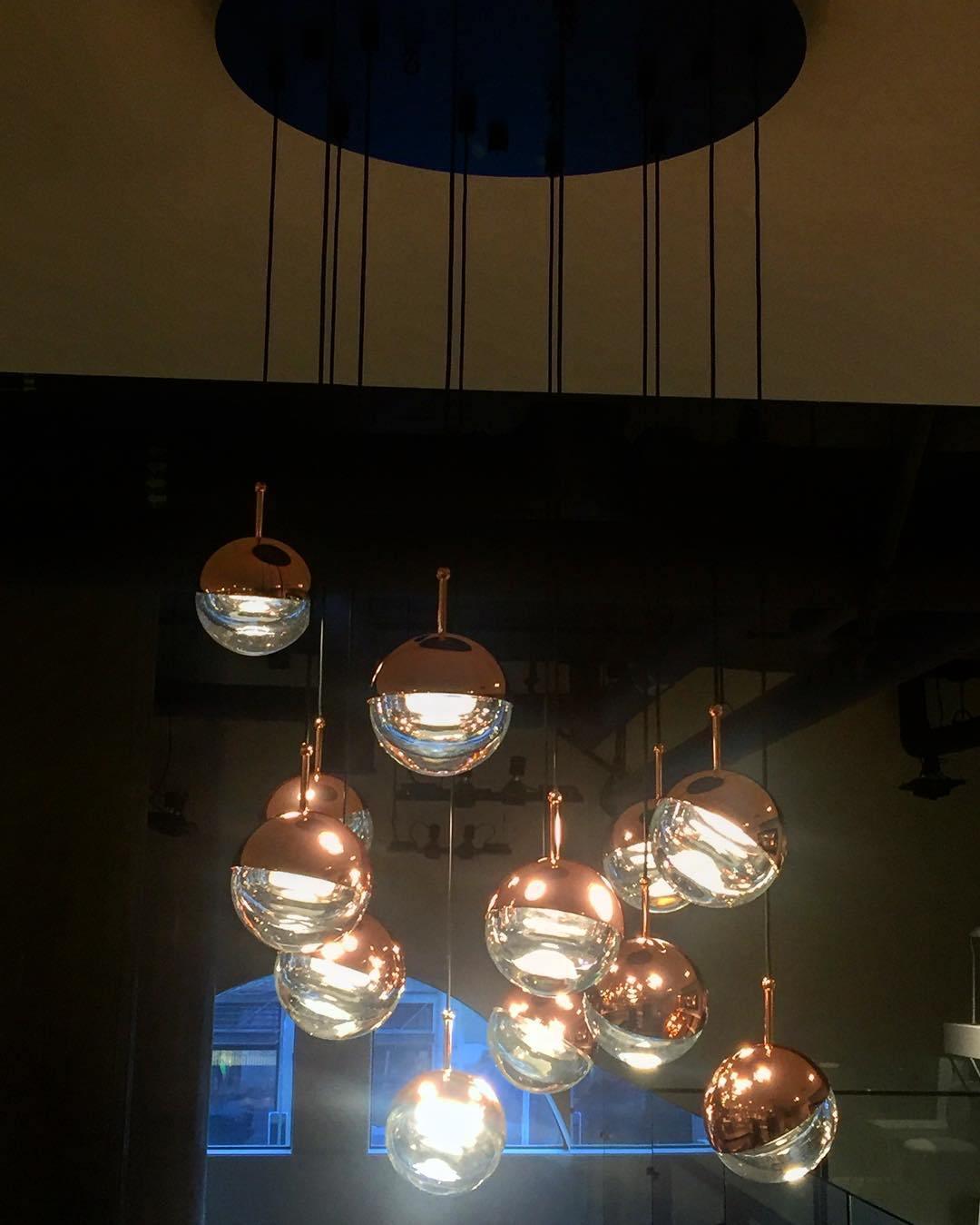 Solara Pendant Lamp Steel Glass Multi Drop Minimalist Staircase - Letslighting