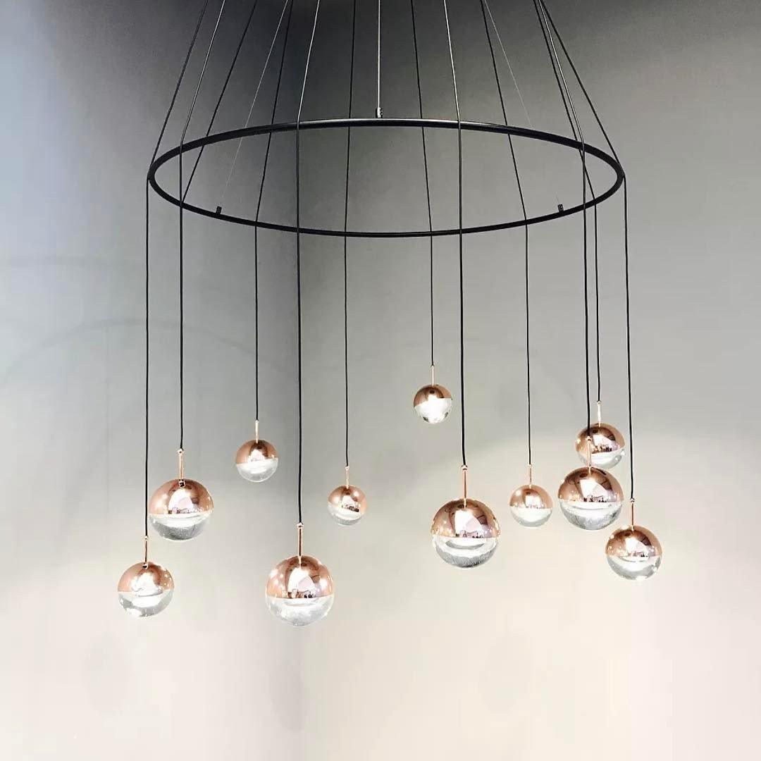 Solara Pendant Lamp Steel Glass Multi Drop Minimalist Staircase - Letslighting